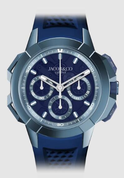 Review Jacob & Co epic x chrono 44mm tri-compax Blue Titanium EC441.22.AA.AA.A Replica watch